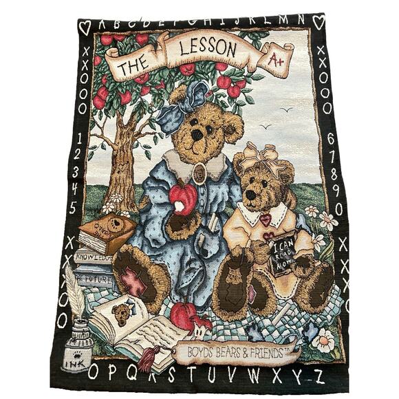 Boyds Bears & Friends Tapestry THE LESSON Wall Hanging Teacher Classroom… - Picture 3 of 5